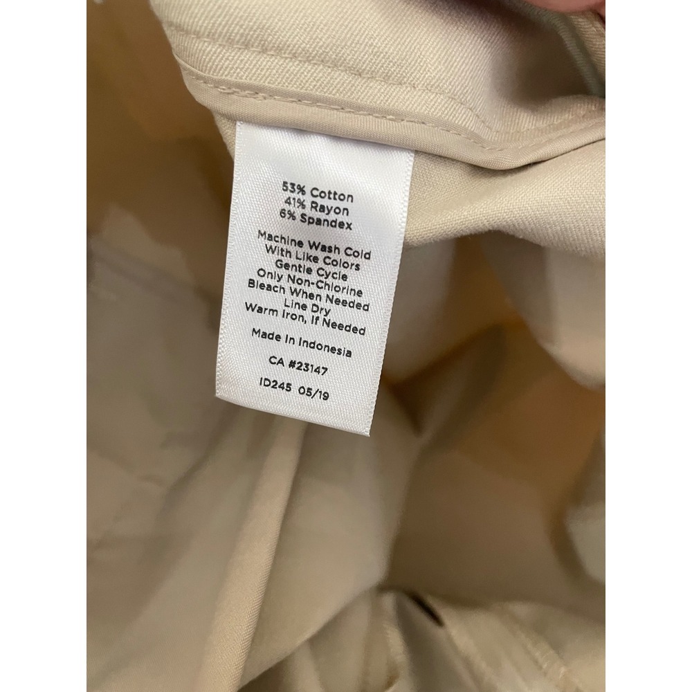 Talbots Chatham Ankle Pants Size 16 Beige Tan Slim Leg Trousers Office Casual - Picture 8 of 9